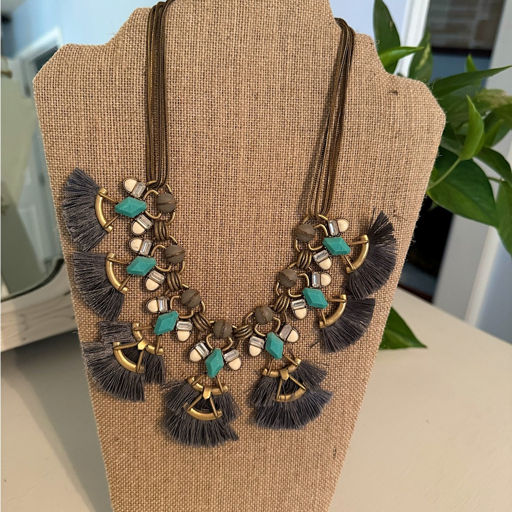 Stella & Dot Lotus Tassel Necklace